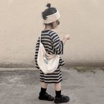 【90-140cm】セットアップ 女の子 レトロ ボーダー - 画像 (3)