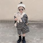 【90-140cm】セットアップ 女の子 レトロ ボーダー - 画像 (4)