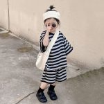 【90-140cm】セットアップ 女の子 レトロ ボーダー - 画像 (7)