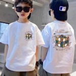 【90-160cm】 半袖 トップス Tシャツ 男の子 カートゥーン ラウンドネック プリント カジュアル - 画像 (7)