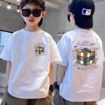 【90-160cm】 半袖 トップス Tシャツ 男の子 カートゥーン ラウンドネック プリント カジュアル - 画像 (4)