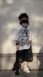【100-170cm】半袖 トップス Tシャツ  男の子 プリント アルファベット ストリート - 画像 (11)