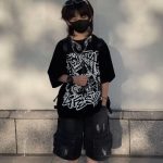 【100-170cm】半袖 トップス Tシャツ  男の子 プリント アルファベット ストリート - 画像 (4)