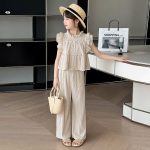 【120-170cm】セットアップ 女の子 無地 フリル ギャザー飾り - 画像 (8)
