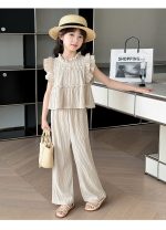 【120-170cm】セットアップ 女の子 無地 フリル ギャザー飾り - 画像 (17)