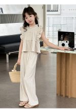 【120-170cm】セットアップ 女の子 無地 フリル ギャザー飾り - 画像 (18)