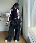 【130-170cm】 ワイドパンツorトップス 女の子 ストリート系 速乾 レース - 画像 (10)