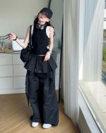 【130-170cm】 ワイドパンツorトップス 女の子 ストリート系 速乾 レース - 画像 (13)