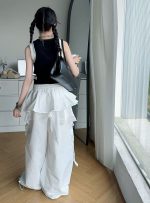 【130-170cm】 ワイドパンツorトップス 女の子 ストリート系 速乾 レース - 画像 (17)