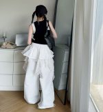【130-170cm】 ワイドパンツorトップス 女の子 ストリート系 速乾 レース - 画像 (18)