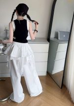 【130-170cm】 ワイドパンツorトップス 女の子 ストリート系 速乾 レース - 画像 (19)