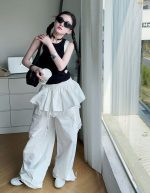 【130-170cm】 ワイドパンツorトップス 女の子 ストリート系 速乾 レース - 画像 (20)