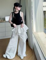 【130-170cm】 ワイドパンツorトップス 女の子 ストリート系 速乾 レース - 画像 (24)
