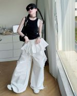 【130-170cm】 ワイドパンツorトップス 女の子 ストリート系 速乾 レース - 画像 (25)