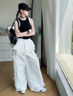 【130-170cm】 ワイドパンツorトップス 女の子 ストリート系 速乾 レース - 画像 (26)