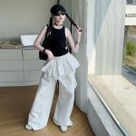 【130-170cm】 ワイドパンツorトップス 女の子 ストリート系 速乾 レース - 画像 (5)