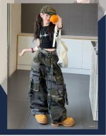 【120-170cm】半袖Ｔシャツorカーゴパンツ 女の子 カモフラ クール - 画像 (6)