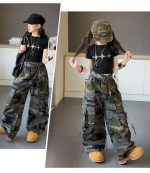 【120-170cm】半袖Ｔシャツorカーゴパンツ 女の子 カモフラ クール - 画像 (7)