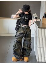 【120-170cm】半袖Ｔシャツorカーゴパンツ 女の子 カモフラ クール - 画像 (8)