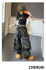【120-170cm】半袖Ｔシャツorカーゴパンツ 女の子 カモフラ クール - 画像 (10)