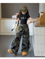 【120-170cm】半袖Ｔシャツorカーゴパンツ 女の子 カモフラ クール - 画像 (13)