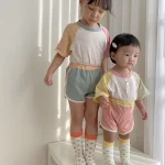 【73-120cm】セットアップ ベビー 韓国風 カラー切り替え - 画像 (19)