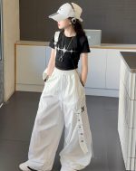 【120-170cm】星柄 Tシャツorパンツ 女の子 ヒップホップ ダンス 練習服 - 画像 (8)