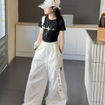 【120-170cm】星柄 Tシャツorパンツ 女の子 ヒップホップ ダンス 練習服 - 画像 (13)