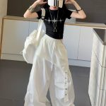 【120-170cm】星柄 Tシャツorパンツ 女の子 ヒップホップ ダンス 練習服 - 画像 (7)