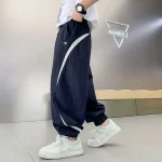 【110-170cm】パンツ 男の子 無地 切り替え カジュアル - 画像 (4)