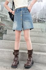 【110-160cm】デニム ショートパンツ  女の子 無地 カジュアル 薄手 夏 ボトムス - 画像 (7)