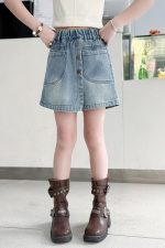 【110-160cm】デニム ショートパンツ  女の子 無地 カジュアル 薄手 夏 ボトムス - 画像 (8)
