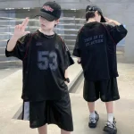 【100-180cm】セットアップ 男の子 アルファベット プリント スポーツ - 画像 (3)