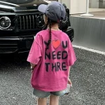 【100-160cm】 半袖Tシャツ 女の子 プリント カートゥーン - 画像 (5)
