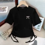 【120-170cm】半袖Ｔシャツ 女の子 無地 リボン結び - 画像 (10)