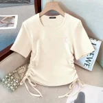 【120-170cm】半袖Ｔシャツ 女の子 無地 リボン結び - 画像 (2)