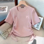 【120-170cm】半袖Ｔシャツ 女の子 無地 リボン結び - 画像 (4)