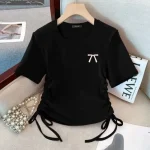 【120-170cm】半袖Ｔシャツ 女の子 無地 リボン結び - 画像 (7)