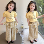 【90-140cm】セットアップ 女の子 スウィート チェック柄 - 画像 (2)