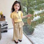 【90-140cm】セットアップ 女の子 スウィート チェック柄 - 画像 (5)