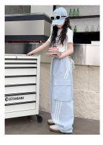 【120-170cm】パンツ 女の子 ボーダー ストリート系 カジュアル ダンス服 - 画像 (7)