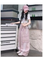 【120-170cm】パンツ 女の子 ボーダー ストリート系 カジュアル ダンス服 - 画像 (10)