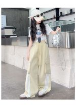 【120-170cm】パンツ 女の子 ボーダー ストリート系 カジュアル ダンス服 - 画像 (13)