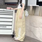 【120-170cm】パンツ 女の子 ボーダー ストリート系 カジュアル ダンス服 - 画像 (5)