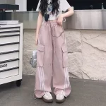 【120-170cm】パンツ 女の子 ボーダー ストリート系 カジュアル ダンス服 - 画像 (6)