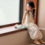 【90-150cm】セットアップ 女の子 刺繍 切り替え - 画像 (5)