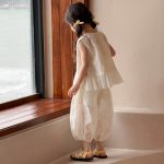 【90-150cm】セットアップ 女の子 刺繍 切り替え - 画像 (7)