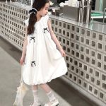 【120-160cm】ワンピース 女の子 Aライン リボン結び ノースリーブ スウィート - 画像 (18)