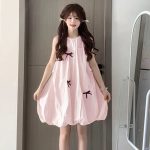 【120-160cm】ワンピース 女の子 Aライン リボン結び ノースリーブ スウィート - 画像 (10)