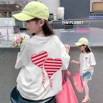 【90-160cm】半袖 トップス Tシャツ  女の子 プリント アルファベット - 画像 (8)